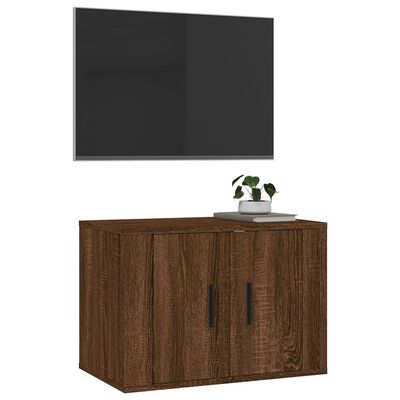 vidaXL Väggmonterad tv-bänk brun ek 57x34,5x40 cm