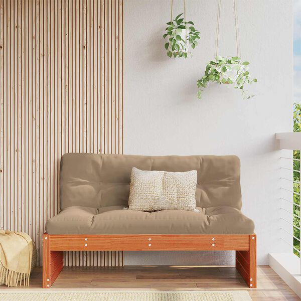 vidaXL Tr&auml;dg&aring;rd Mittensoffa Massiv furu VaxBrun 120 x 95 x 69 cm