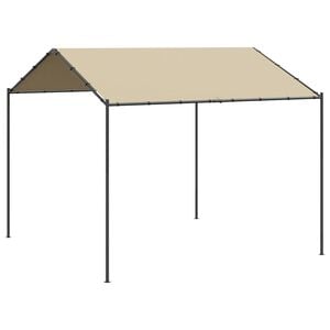 vidaXL Paviljong beige 4x4 m st&aring;l och tyg