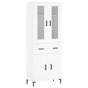 vidaXL H&ouml;gsk&aring;p vit 69,5x34x180 cm konstruerat tr&auml;