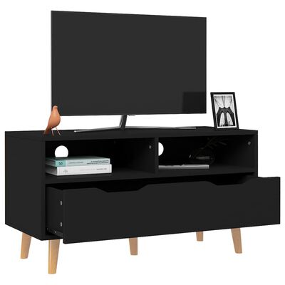 vidaXL Tv-bänk svart 90x40x48,5 cm konstruerat trä