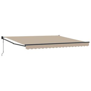 vidaXL Utf&auml;llbar markis Beige 400 &times; 300 cm Polyester och aluminium