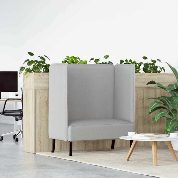 vidaXL H&ouml;g Ryggsoffa 101cm Moln gr&aring; tyg