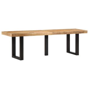 vidaXL B&auml;nk 160 cm massivt grovt mangotr&auml; och st&aring;l