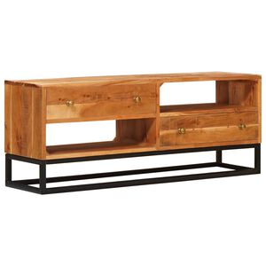 vidaXL TV-sk&aring;p med l&aring;da Naturf&auml;rg 110 x 30 x 44 cm Massivt Akaciatr&auml;
