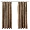 vidaXL M&ouml;rkl&auml;ggningsgardiner 2 st m. krokar sammet beige 140x175 cm