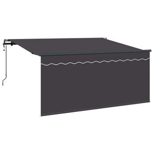 vidaXL Utf&auml;llbar markis Randig Antracit 300 x 200 cm tyg