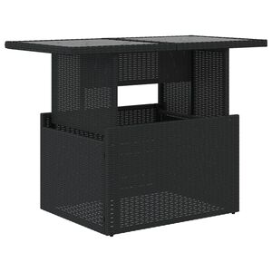 vidaXL Tr&auml;dg&aring;rdsbord med glasskiva svart 100x55x73 cm konstrotting