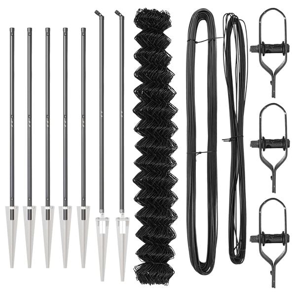 vidaXL St&auml;ngselstolpe Gr&aring; 10 x 1,5 m (40 x 40 mm maskor) St&aring;l och PVC