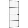 vidaXL Innerd&ouml;rr 83x201,5 cm h&auml;rdat glas och aluminium slim