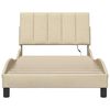 vidaXL Bed Frame without Mattress "Hanko" Cream 100x200cm Fabric