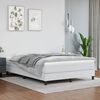 vidaXL Boxspring-s&auml;ngram vit 140x190 cm konstl&auml;der