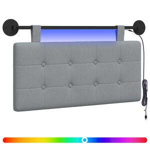 vidaXL H&auml;ngande s&auml;nggavel Med LED-lampa Ljusgr&aring; Tyg