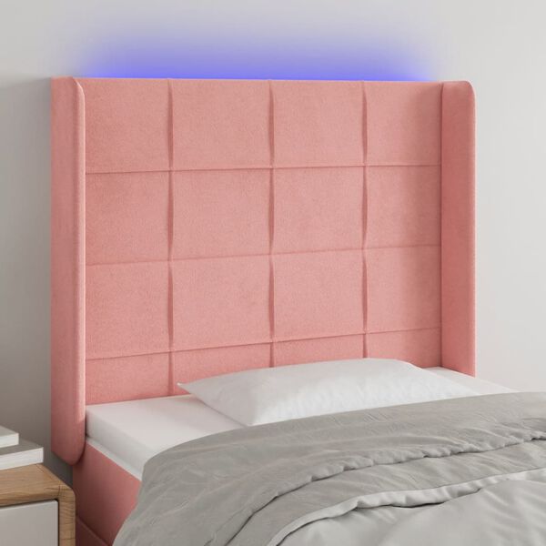 vidaXL S&auml;nggavel LED rosa 93x16x118/128 cm sammet