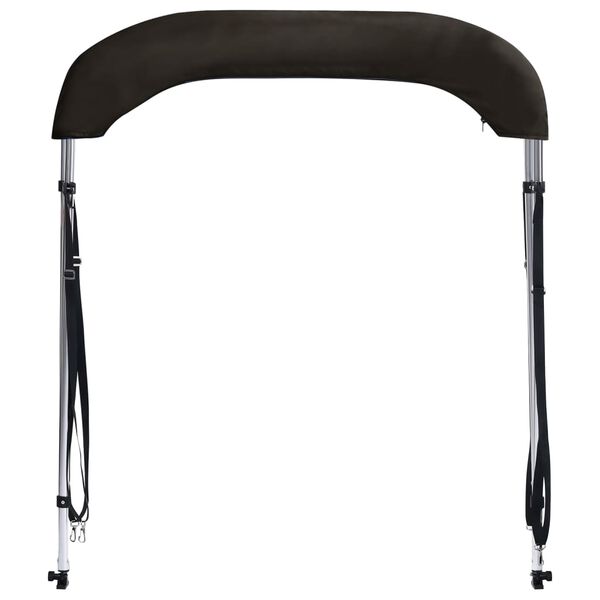 vidaXL Båtkapell 2 bågar svart 180x150x110 cm