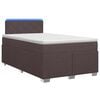 vidaXL Boxspring s&auml;ng med madrass och LED M&ouml;rkbrun 120 x 190 cm Tyg