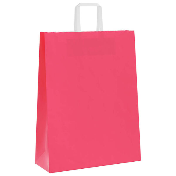vidaXL Pappersp&aring;sar 50 st med handtag rosa 32x12x42 cm