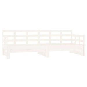 vidaXL B&auml;ddsoffa vit massiv furu 2x(80x200) cm