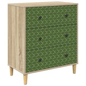 vidaXL Kommode GELEEN Smaragd geometriskt m&ouml;nster 66 x 36,5 x 75 cm