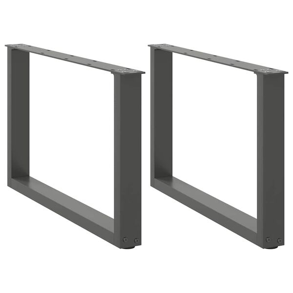 vidaXL Soffbordsben U-formade 2 st antracit 70x(42-43) cm st&aring;l