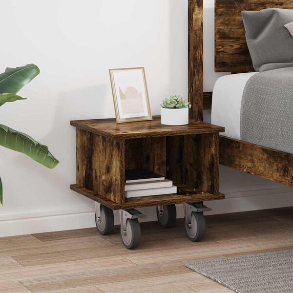 vidaXL TV-b&auml;nk R&ouml;kt ek 37 x 35 x 35 cm Konstruerat tr&auml;