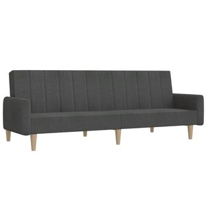 vidaXL B&auml;ddsoffa 2-sits m&ouml;rkgr&aring; tyg