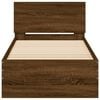 vidaXL Sängram med huvudgavel och LEDs brun ek 75x190 cm