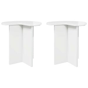vidaXL Sidobord 2 pcs Vit h&ouml;gglans &Oslash; 39 x 38 cm Konstruerat tr&auml;