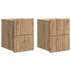 vidaXL V&auml;ggmonterat S&auml;ngbord 2 pcs Artisan-ek 33 x 34,5 x 43 cm