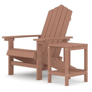 vidaXL D&auml;ckstol f&ouml;r tr&auml;dg&aring;rden med bord HDPE brun