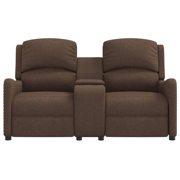 vidaXL Massagef&aring;t&ouml;lj med kopph&aring;llare 2-sits brun tyg