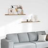 vidaXL V&auml;gg hylla med hylla 2 pcs Brun 100 x 9 x 3 cm Konstruerat tr&auml;