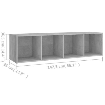 vidaXL TV-bänk betonggrå 142,5x35x36,5 cm konstruerat trä