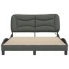 vidaXL Bed Frame with LED without Mattress "Hvar" Dark Grey 120x200 cm Fabric