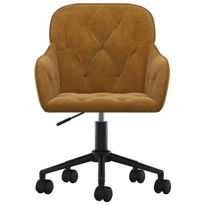 vidaXL Snurrbar kontorsstol brun sammet