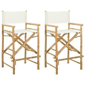 vidaXL Hopf&auml;llbar regiss&ouml;rsstol 2 pcs Naturf&auml;rg Bambus