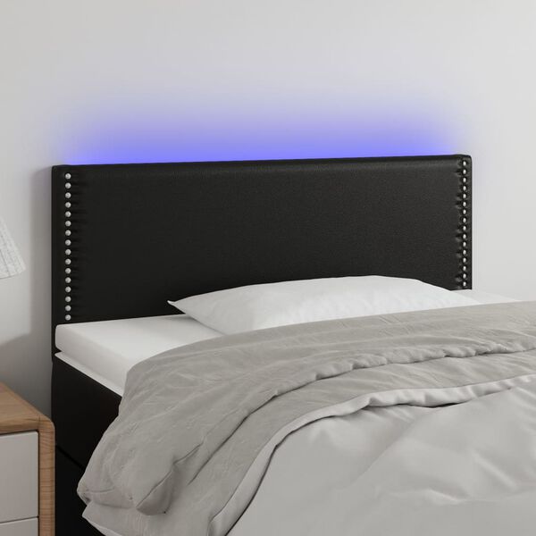 vidaXL S&auml;nggavel LED svart 100 x 5 x 78/88 cm konstl&auml;der