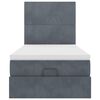 vidaXL Ottoman sängram med madrasser mörkgrå 90x200 cm sammet