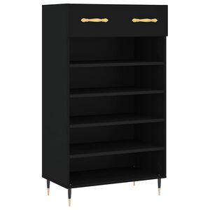 vidaXL Skohylla svart 60x35x105 cm konstruerat tr&auml;