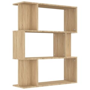 vidaXL Bokhylla/Rumsavdelare sonoma-ek 80x24x96 cm konstruerat tr&auml;