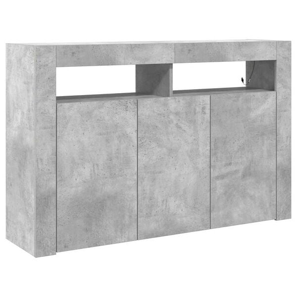 vidaXL Sideboard Betonggrå 116 x 30 x 75 cm Konstruerat trä