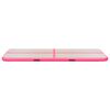 vidaXL Uppblåsbar gymnastikmatta med pump 600x100x10 cm PVC rosa