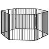 vidaXL Hundgrind 6 st Svart 80 x 80 cm Galvaniserat st&aring;l