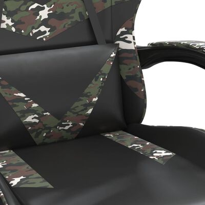 vidaXL Snurrbar gamingstol svart och kamouflage konstläder