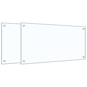 vidaXL St&auml;nkskydd 2 st transparent 80x40 cm h&auml;rdat glas