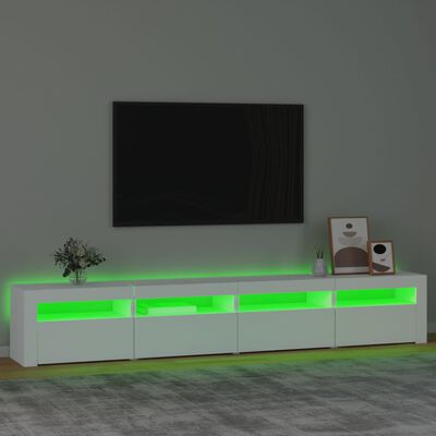 vidaXL Tv-bänk med LED-belysning vit 240x35x40 cm