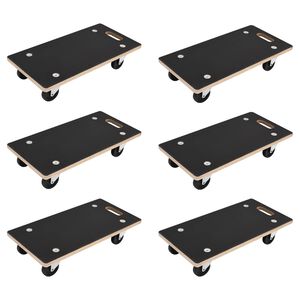 vidaXL Transportvagn 6 st Gr&aring; Plywood
