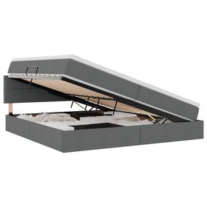 vidaXL F&ouml;rvaringss&auml;ng med madrass M&ouml;rkgr&aring; 200 x 200 cm Konstruerat tr&auml;