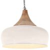 vidaXL H&auml;nglampa industriell vit j&auml;rn & massivt tr&auml; 45 cm E27