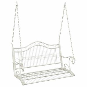 vidaXL Gungb&auml;nk St&aring;l 115 x 61 x 63 cm Antik vit